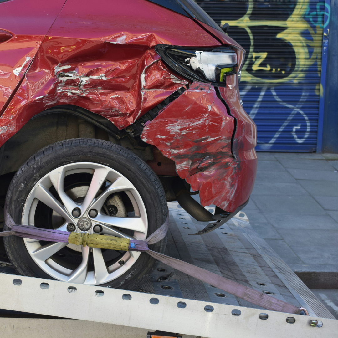 Damaged vehicle following accident with underinsured motorist